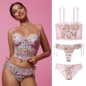 Victoria’s Secret Dream Angels Floral 3pc Set, 32D/XS + NWT